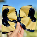 Navy Satin with Butter Scallop