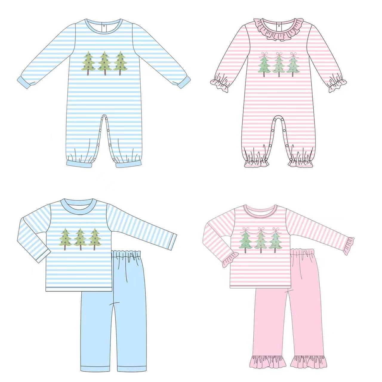 Striped Trees Pants Set