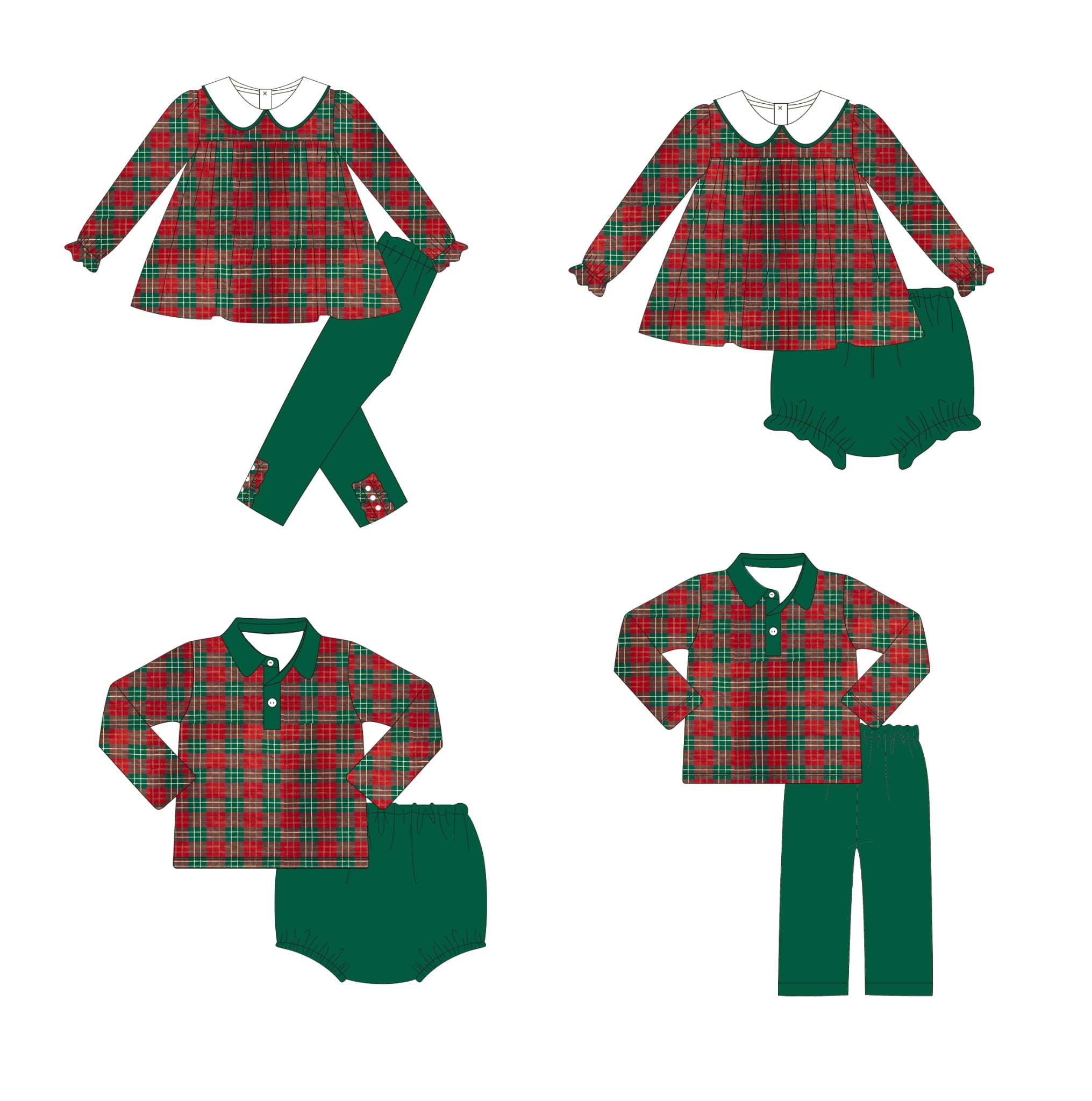 Christmas Plaid Diaper Set - Boys
