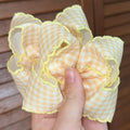 Yellow Gingham Moonstitch Piggies