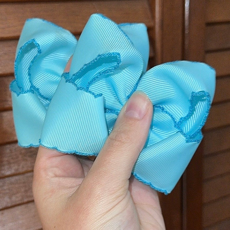 Aqua Two Tone Moonstitch Piggies