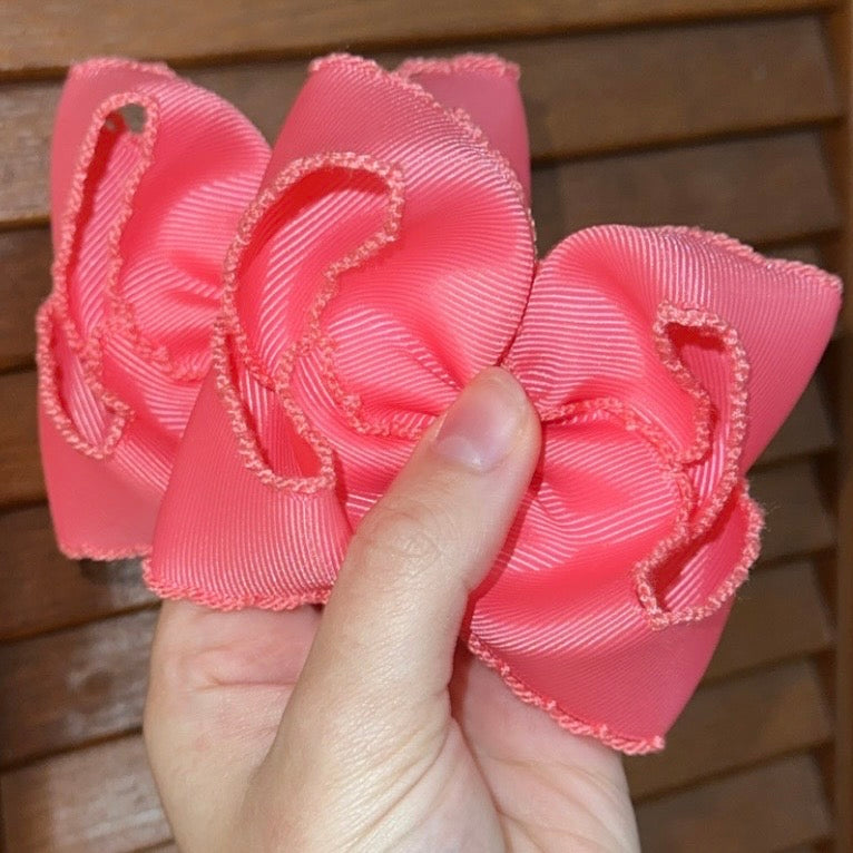 Melon Tone on Tone Moonstitch Piggies