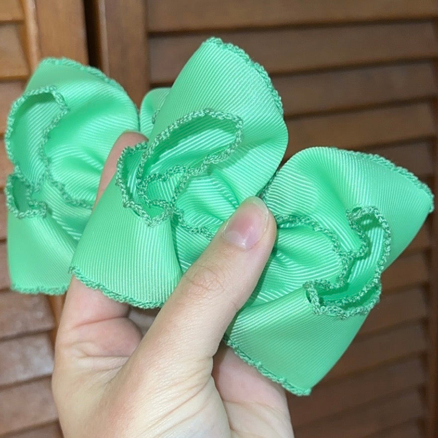 Mint Tone on Tone Moonstitch Piggies